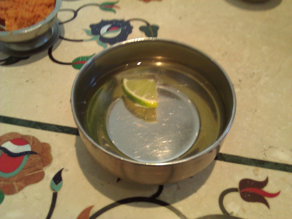 Ending the meal with finger-bowl!