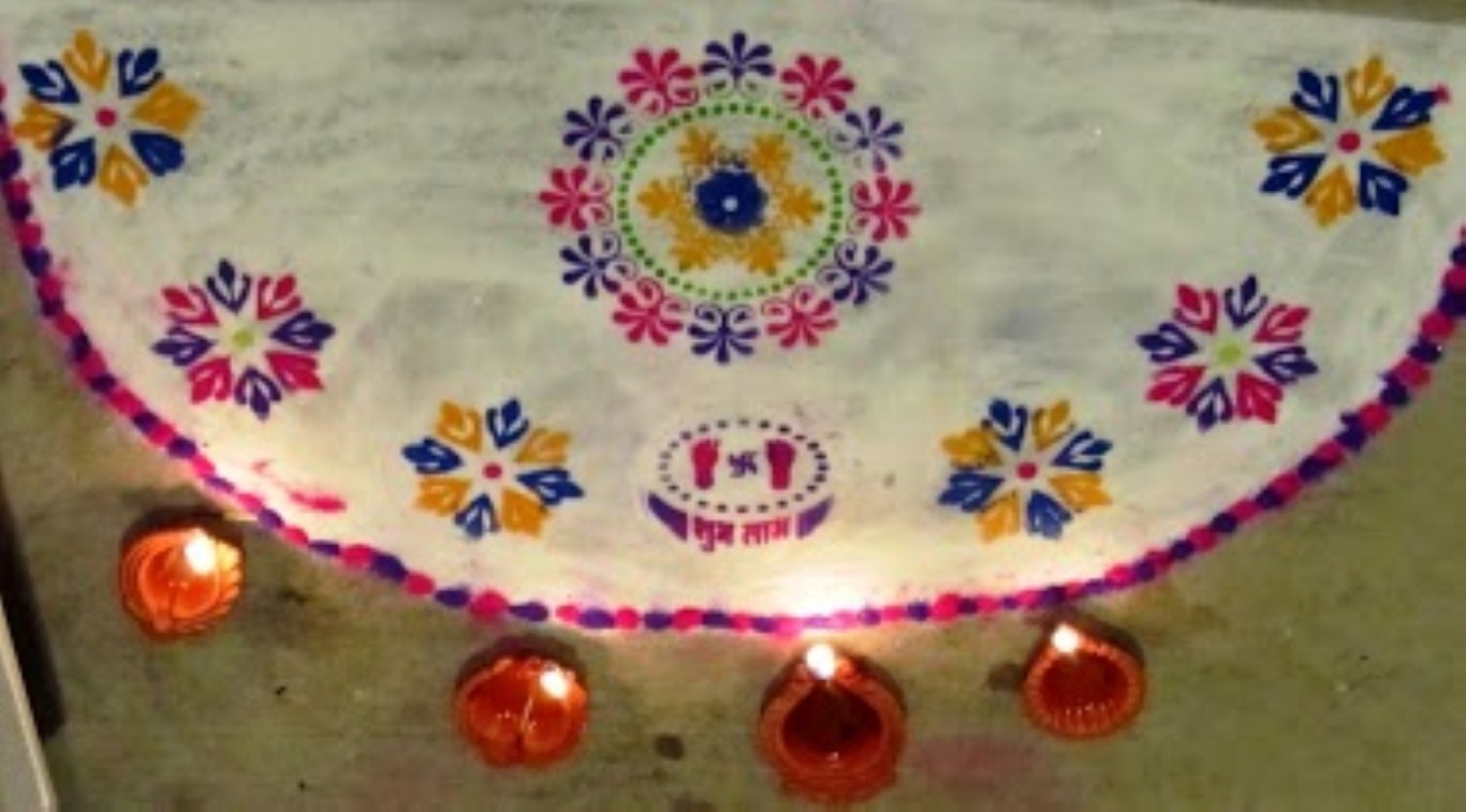 Another rangoli made with stencils