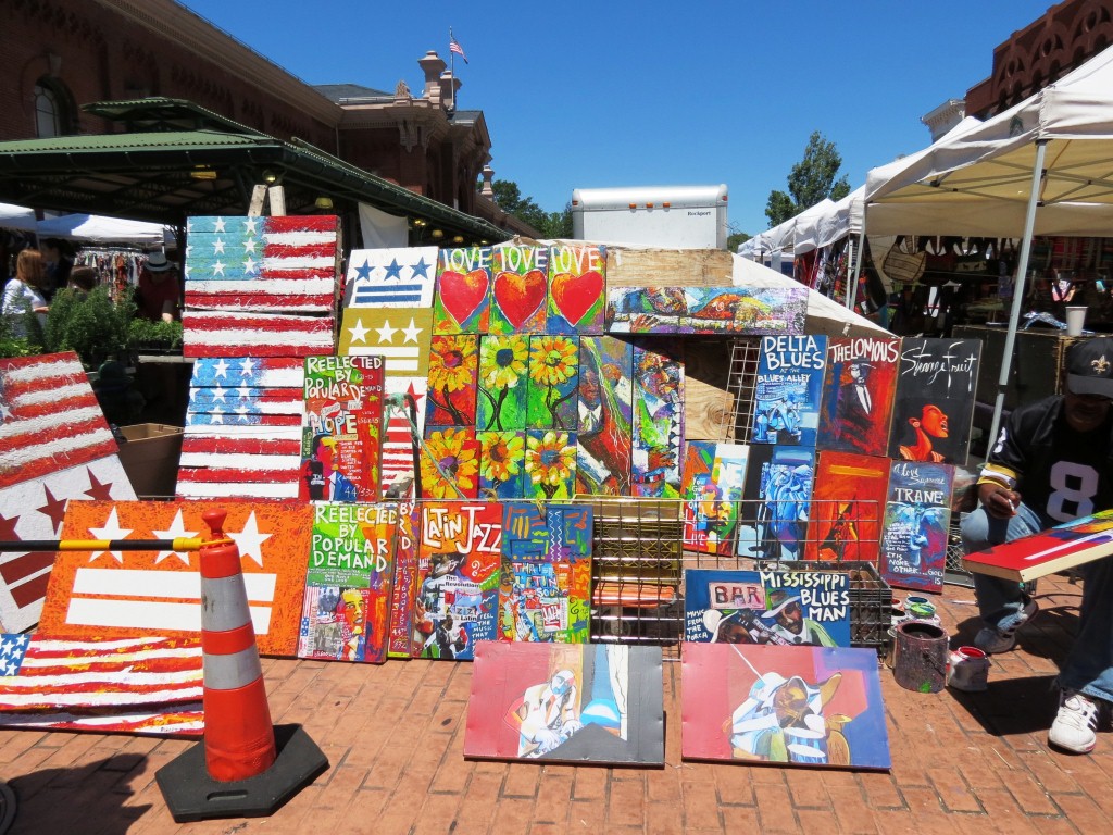 American Flag paintings being sold by an artist