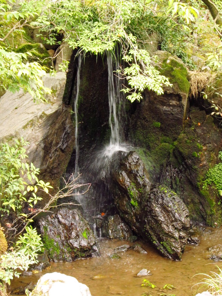 Naturally formed waterfalls around the garden