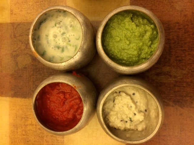 Chutneys served at Sankalp South Indian restaurant