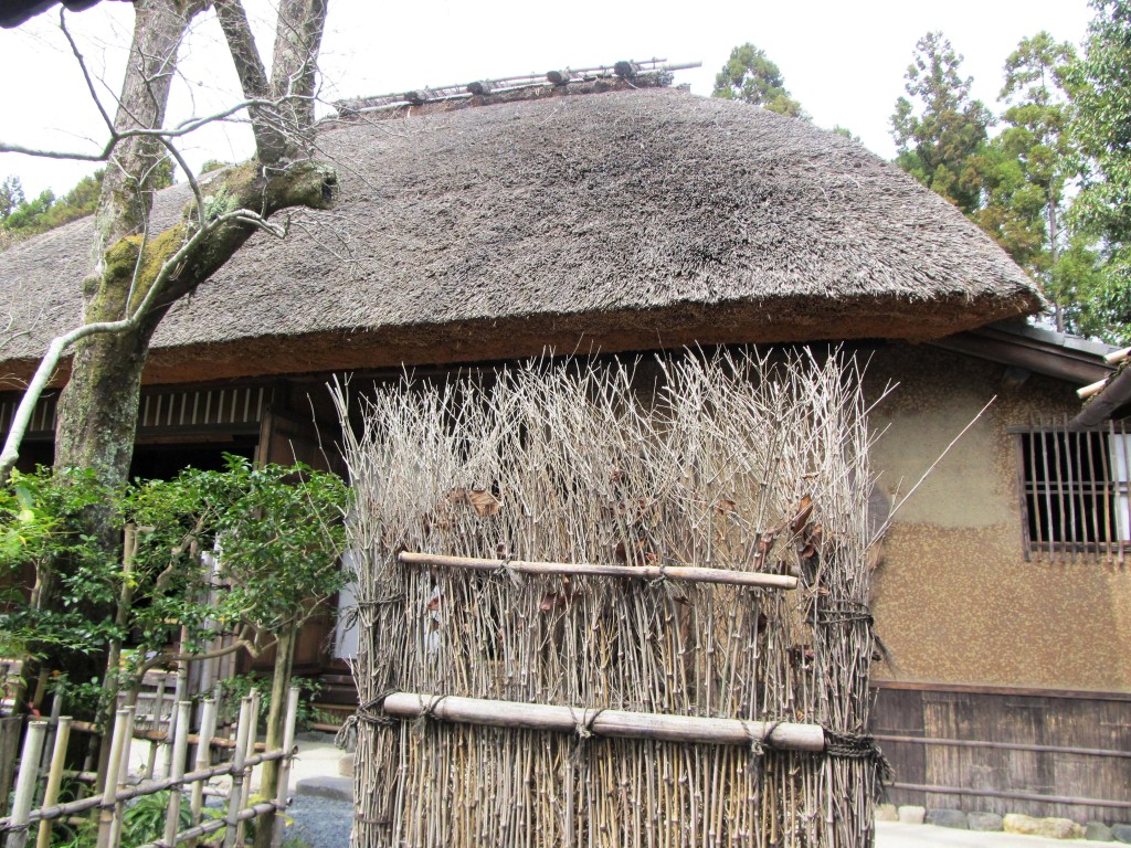Thatched houses: made from dry vegetation-wheat, straw, layered in a way so as to shed water away from the roof..