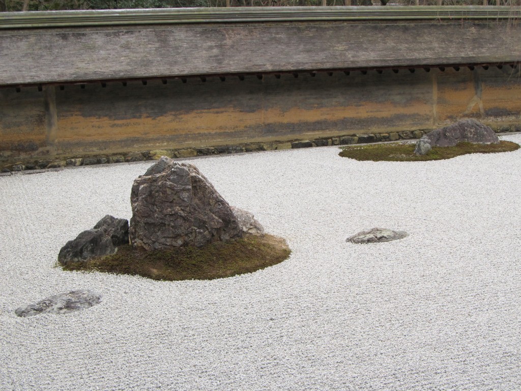 Look carefully how the gravel is raked each day by monks, its truly meditation(al) and follows a flow , a pattern!
