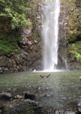 Secret falls and the hubyy enjoying himself in the pool