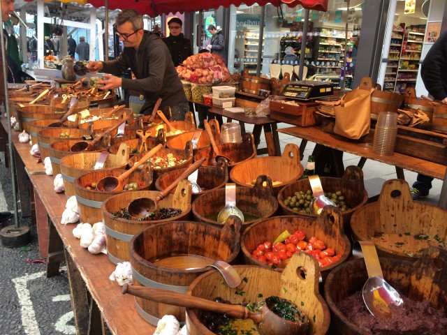 The olive bar at Portobello mraket