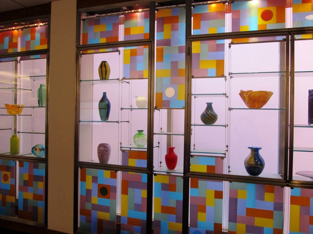 Nice display of vases in the library