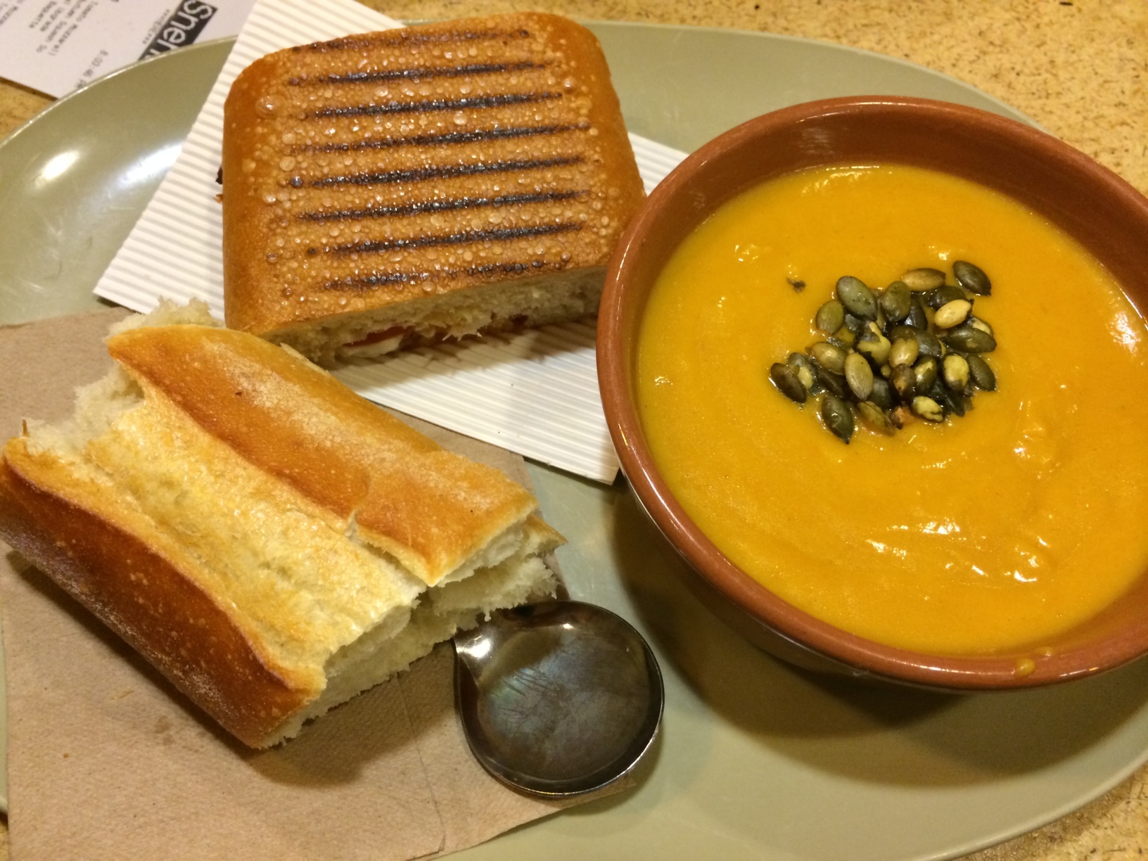 The same panini and squash soup
