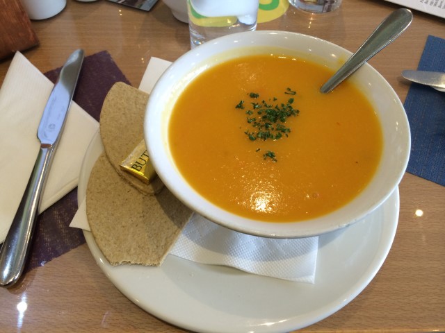 Squash soup and Oat Cake