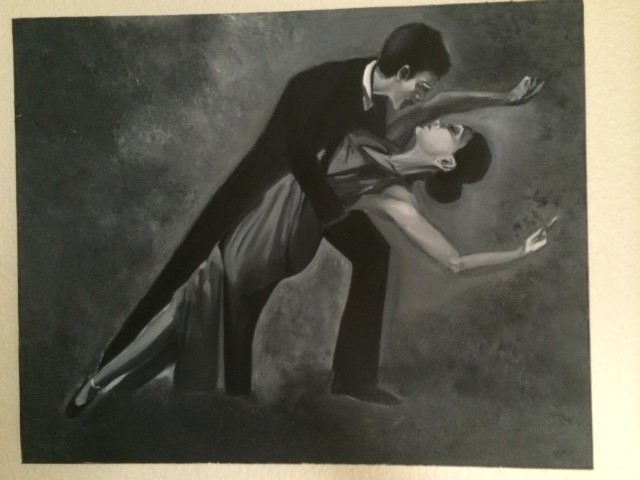 Grayscale tango dancers